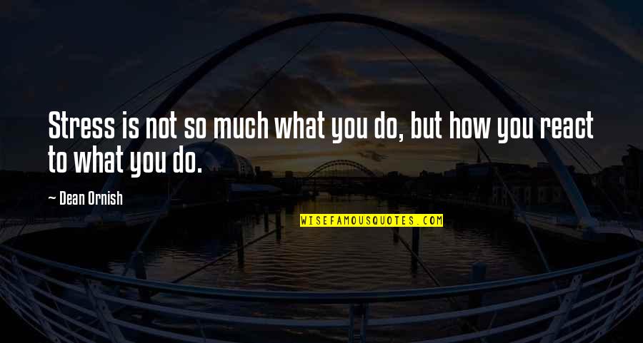 Tiring Yet Fulfilling Quotes By Dean Ornish: Stress is not so much what you do,