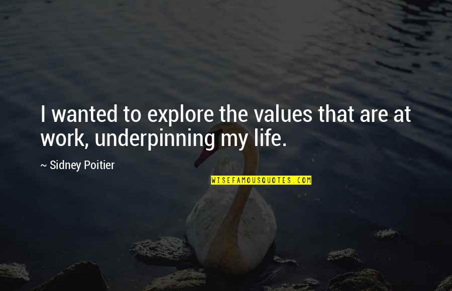 Tiritando Cancion Quotes By Sidney Poitier: I wanted to explore the values that are