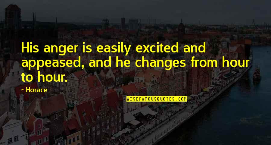 Tirta Anugrah Quotes By Horace: His anger is easily excited and appeased, and