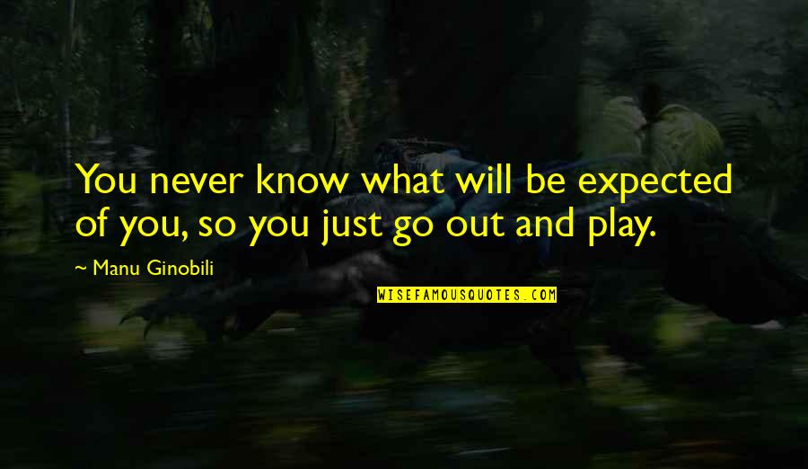 Tiruchengode Quotes By Manu Ginobili: You never know what will be expected of