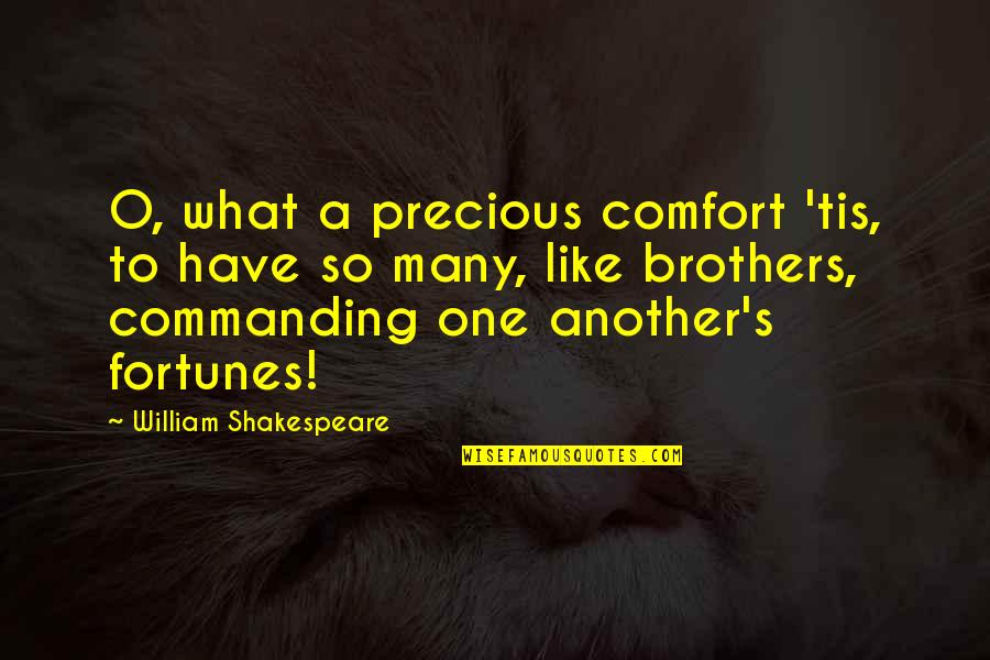 Tis Shakespeare Quotes By William Shakespeare: O, what a precious comfort 'tis, to have