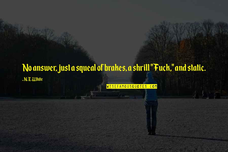 Tischdecken Online Quotes By N.E. White: No answer, just a squeal of brakes, a