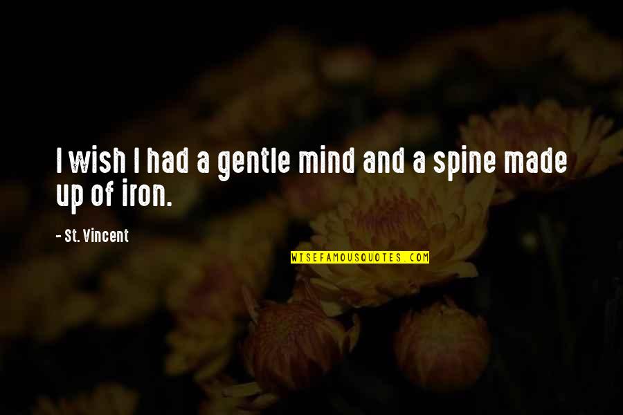 Tisercin Quotes By St. Vincent: I wish I had a gentle mind and