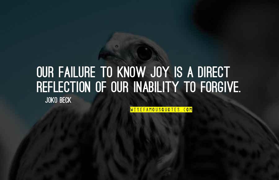 Tisis Greek Quotes By Joko Beck: Our failure to know joy is a direct