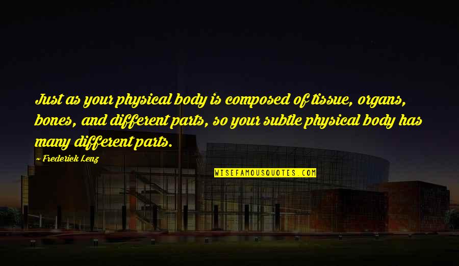 Tissue Quotes By Frederick Lenz: Just as your physical body is composed of