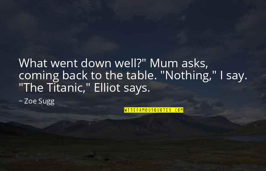 Titanic's Quotes By Zoe Sugg: What went down well?" Mum asks, coming back Titanic's Quotes By Zoe Sugg: What went down well?" Mum asks, coming back