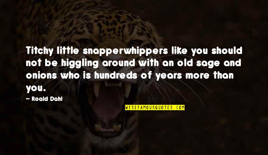 Titchy Quotes By Roald Dahl: Titchy little snapperwhippers like you should not be