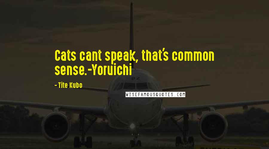 Tite Kubo quotes: Cats cant speak, that's common sense.-Yoruichi