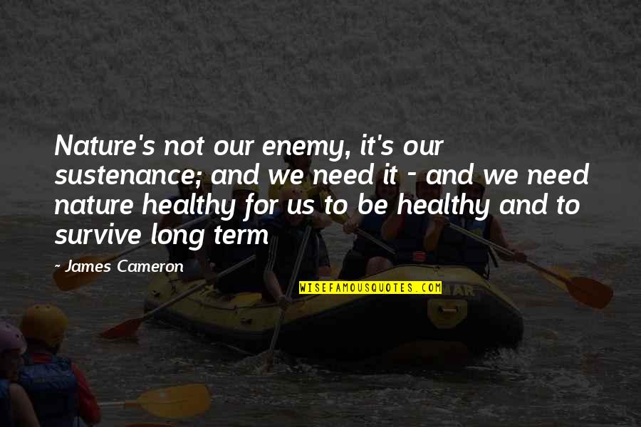 Titmuss Harpenden Quotes By James Cameron: Nature's not our enemy, it's our sustenance; and