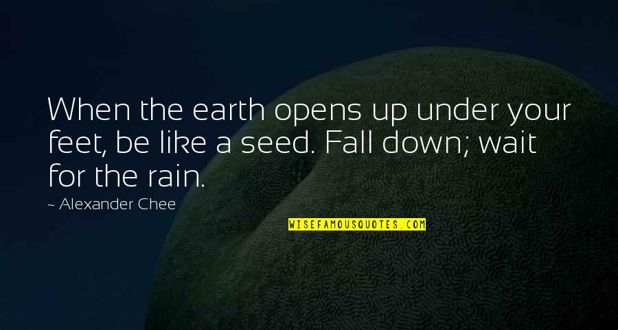 Titubea Quotes By Alexander Chee: When the earth opens up under your feet, Titubea Quotes By Alexander Chee: When the earth opens up under your feet,