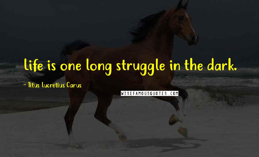 Titus Lucretius Carus quotes: Life is one long struggle in the dark.