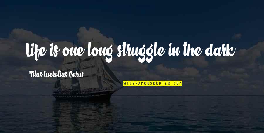 Titus Lucretius Carus Quotes By Titus Lucretius Carus: Life is one long struggle in the dark.