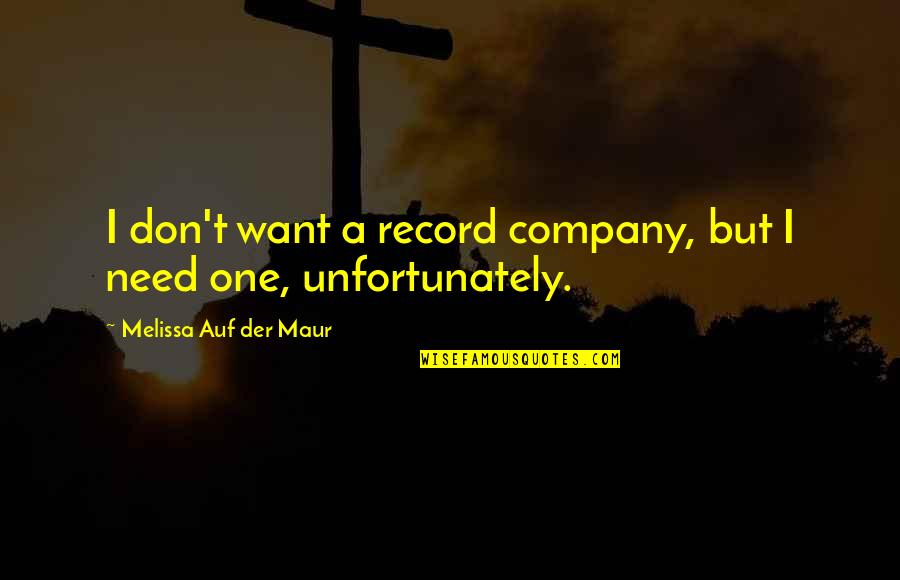 Tity Quotes By Melissa Auf Der Maur: I don't want a record company, but I