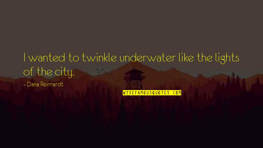 Tiwala Sa Kaibigan Quotes By Dana Reinhardt: I wanted to twinkle underwater like the lights