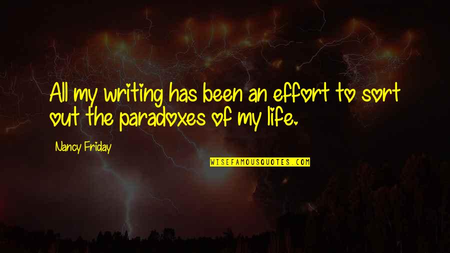 Tizenhat Szl Quotes By Nancy Friday: All my writing has been an effort to