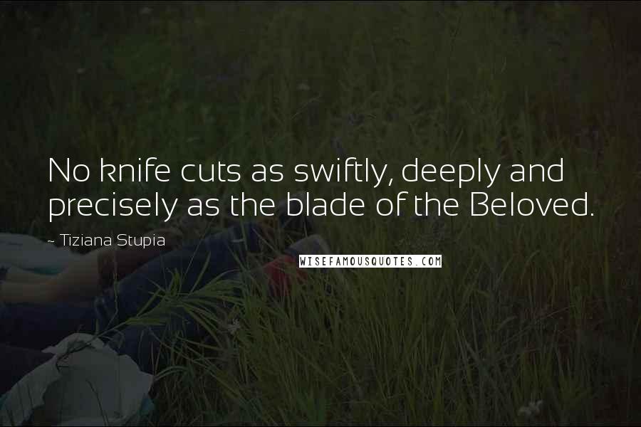 Tiziana Stupia quotes: No knife cuts as swiftly, deeply and precisely as the blade of the Beloved.