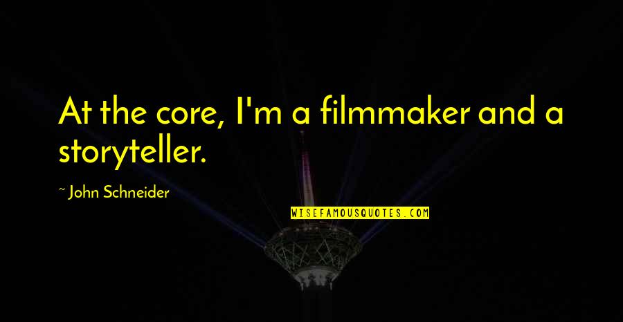 Tizoc Stone Quotes By John Schneider: At the core, I'm a filmmaker and a Tizoc Stone Quotes By John Schneider: At the core, I'm a filmmaker and a