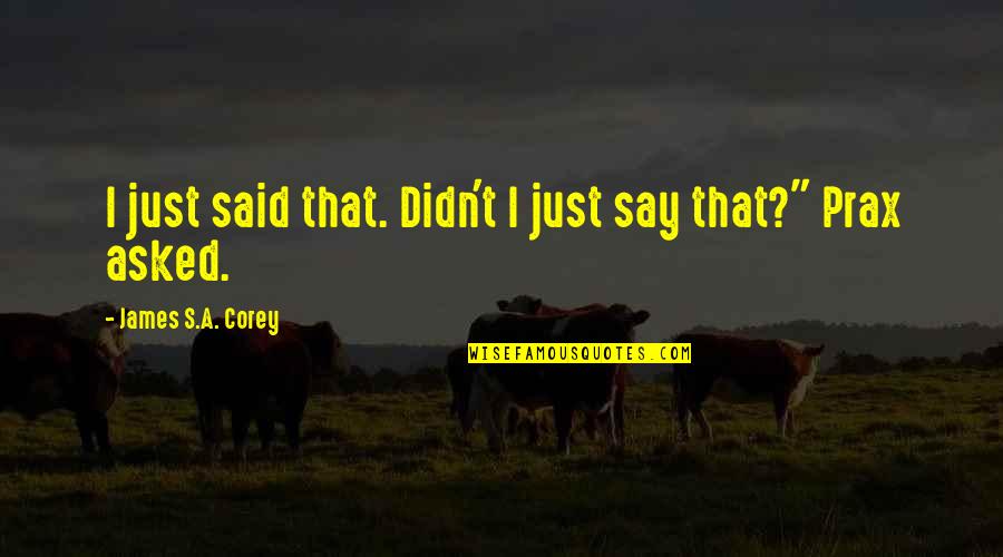 Tjia Go Quotes By James S.A. Corey: I just said that. Didn't I just say