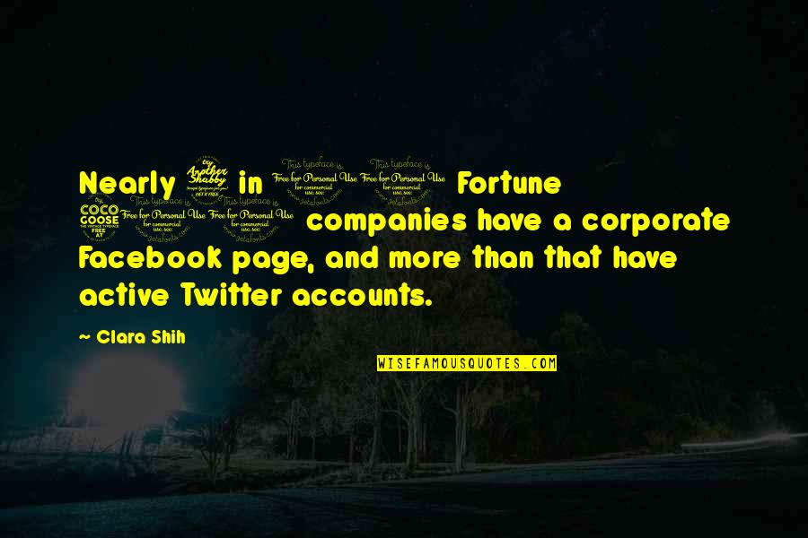 Tjoflat Origin Quotes By Clara Shih: Nearly 7 in 10 Fortune 500 companies have