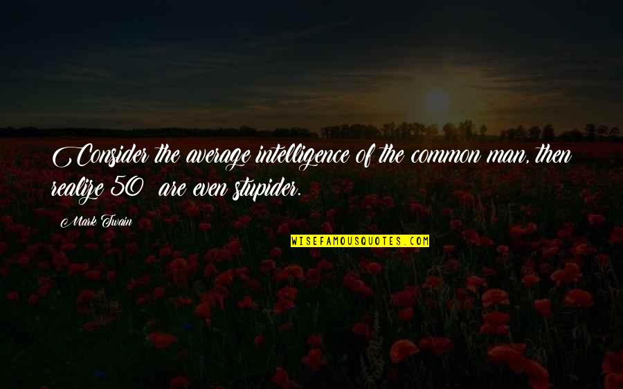 Tlti 80s Quotes By Mark Twain: Consider the average intelligence of the common man,
