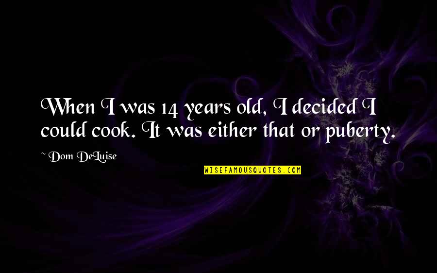Tnot Quotes By Dom DeLuise: When I was 14 years old, I decided