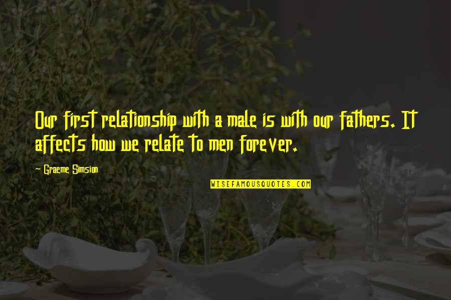 To All Fathers Quotes By Graeme Simsion: Our first relationship with a male is with