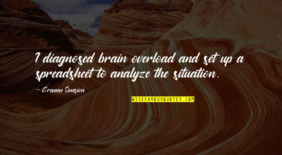 To Analyze Quotes By Graeme Simsion: I diagnosed brain overload and set up a