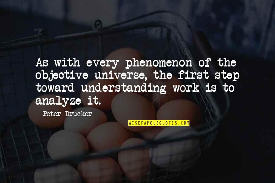 To Analyze Quotes By Peter Drucker: As with every phenomenon of the objective universe,