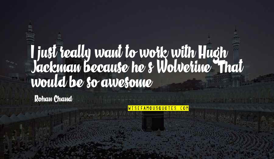 To Be Awesome Quotes By Rohan Chand: I just really want to work with Hugh