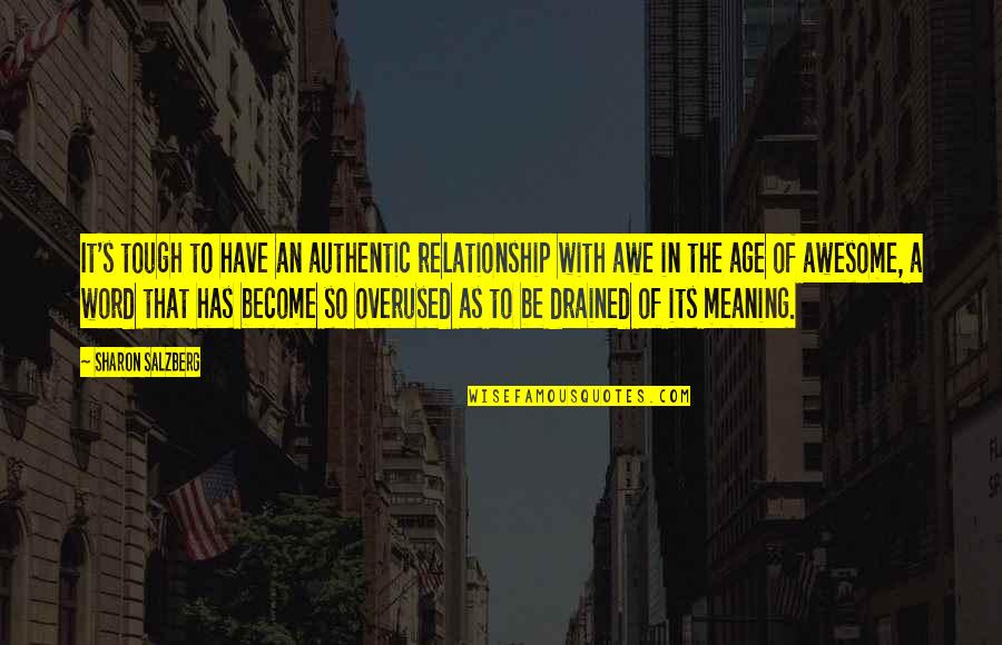 To Be Awesome Quotes By Sharon Salzberg: It's tough to have an authentic relationship with