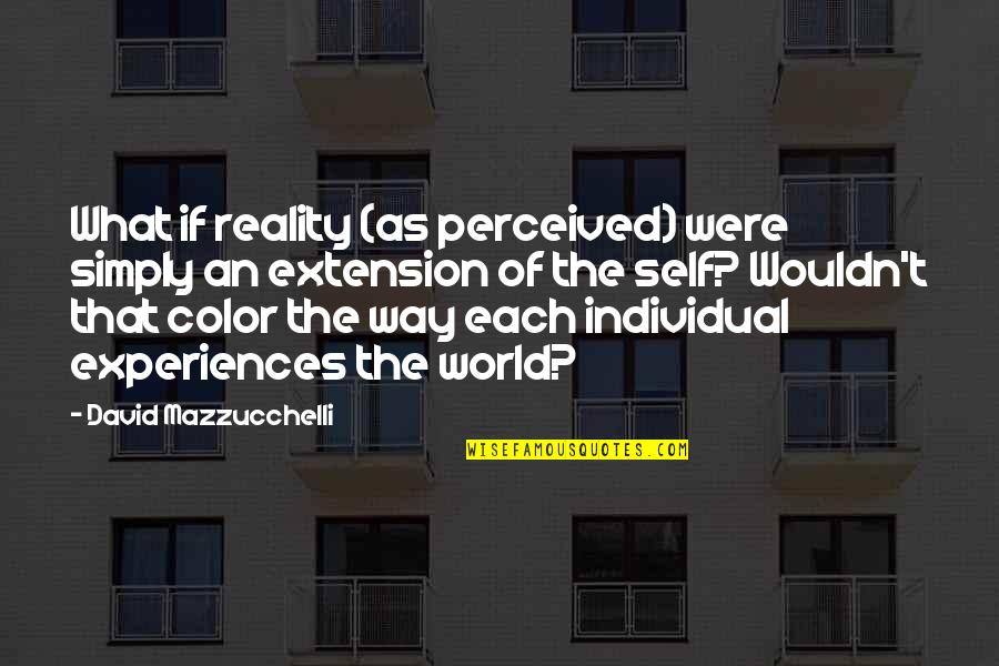 To Be Is To Be Perceived Quotes By David Mazzucchelli: What if reality (as perceived) were simply an