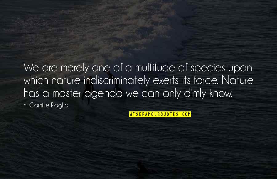 To Be One With Nature Quotes By Camille Paglia: We are merely one of a multitude of