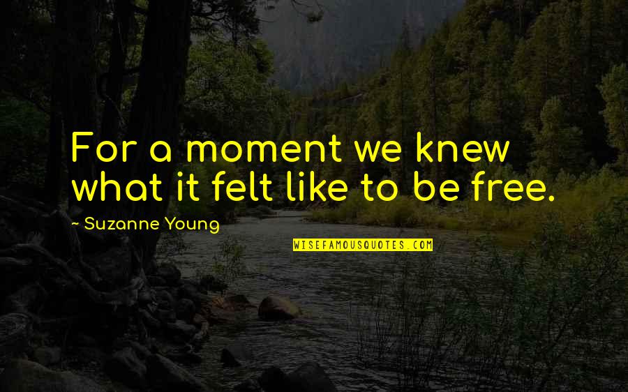 To Be Young Quotes By Suzanne Young: For a moment we knew what it felt