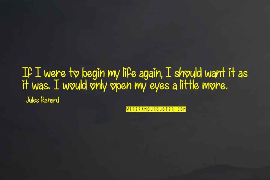 To Begin Again Quotes By Jules Renard: If I were to begin my life again,