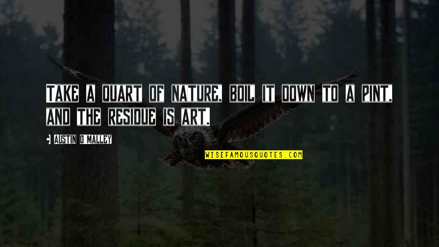 To Boil Quotes By Austin O'Malley: Take a quart of nature, boil it down To Boil Quotes By Austin O'Malley: Take a quart of nature, boil it down