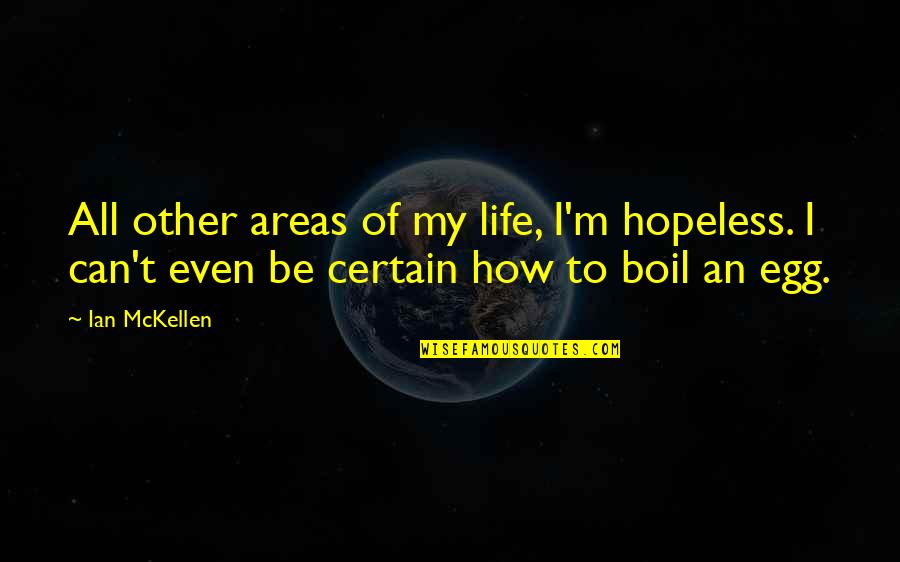 To Boil Quotes By Ian McKellen: All other areas of my life, I'm hopeless.