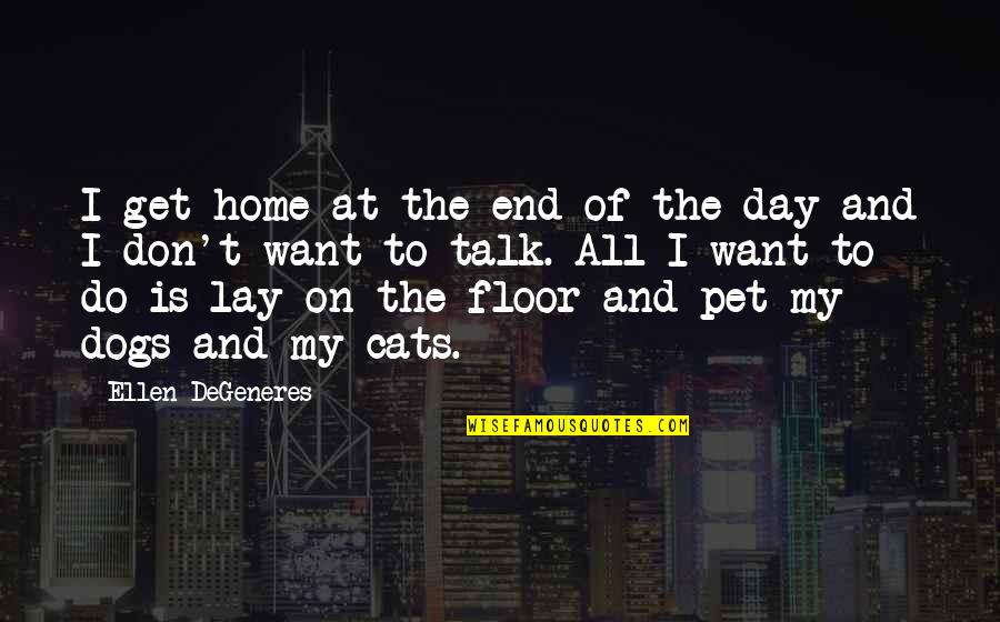 To Day Quotes By Ellen DeGeneres: I get home at the end of the