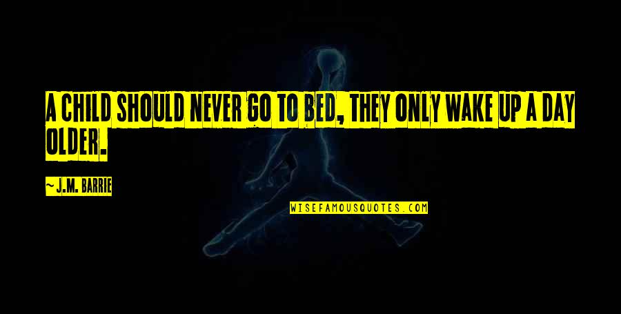 To Day Quotes By J.M. Barrie: A child should never go to bed, they