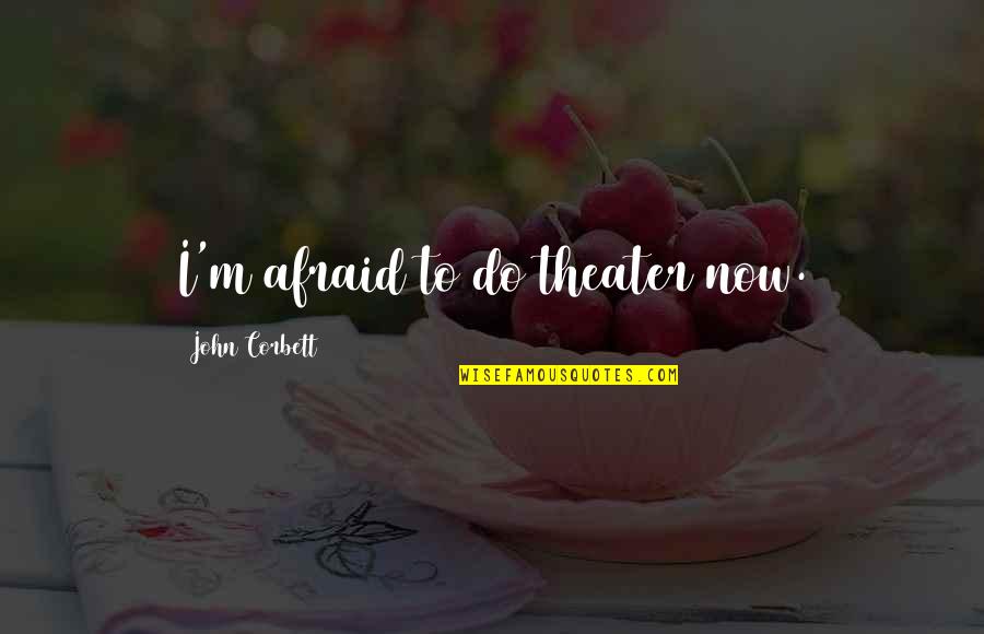 To Do Now Quotes By John Corbett: I'm afraid to do theater now. To Do Now Quotes By John Corbett: I'm afraid to do theater now.