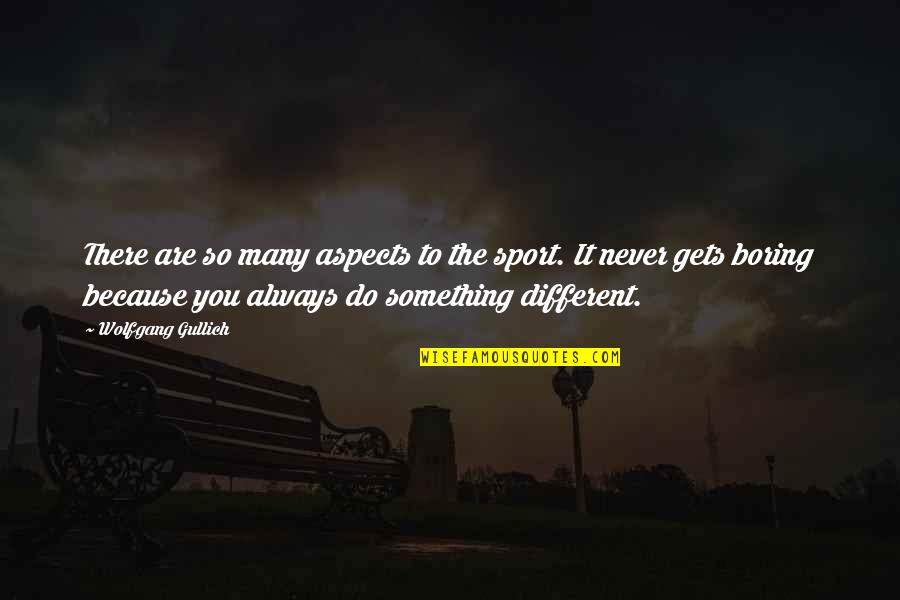 To Do Something Different Quotes By Wolfgang Gullich: There are so many aspects to the sport.