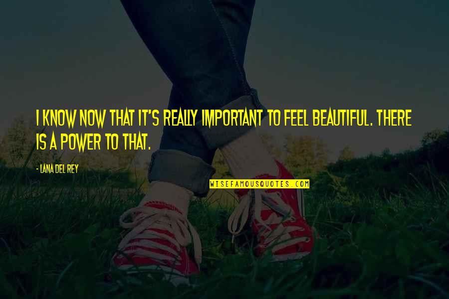 To Feel Beautiful Quotes By Lana Del Rey: I know now that it's really important to