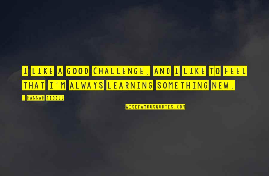 To Feel Good Quotes By Hannah Fidell: I like a good challenge. And I like