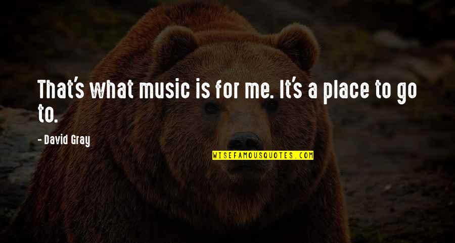 To Go For It Quotes By David Gray: That's what music is for me. It's a To Go For It Quotes By David Gray: That's what music is for me. It's a