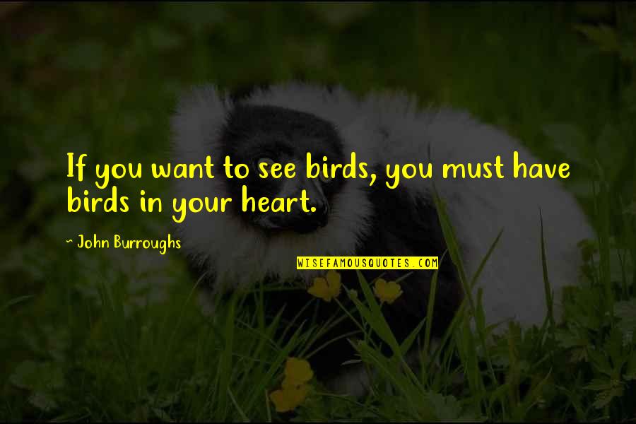 To Have Heart Quotes By John Burroughs: If you want to see birds, you must