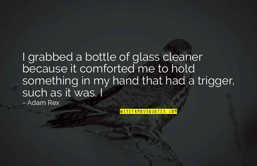 To Hold My Hand Quotes By Adam Rex: I grabbed a bottle of glass cleaner because To Hold My Hand Quotes By Adam Rex: I grabbed a bottle of glass cleaner because