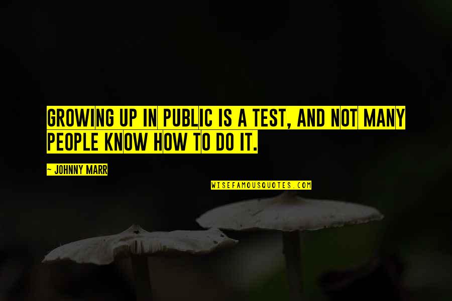 To Know And Not To Do Is Not To Know Quotes By Johnny Marr: Growing up in public is a test, and