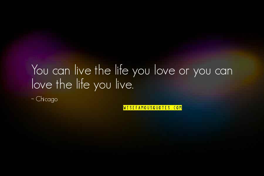To Live Movie Quotes By Chicago: You can live the life you love or