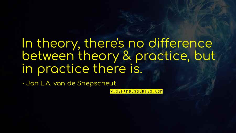 To React In Horror Quotes By Jan L.A. Van De Snepscheut: In theory, there's no difference between theory & To React In Horror Quotes By Jan L.A. Van De Snepscheut: In theory, there's no difference between theory &