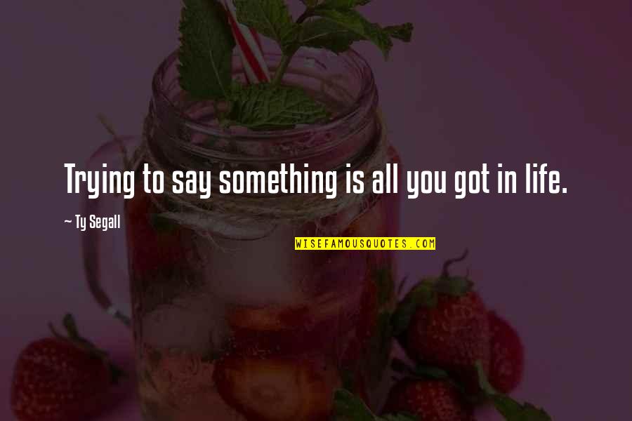 To Say Something Quotes By Ty Segall: Trying to say something is all you got