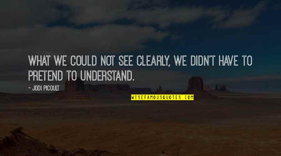 To See Clearly Quotes By Jodi Picoult: What we could not see clearly, we didn't